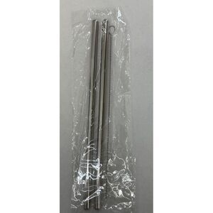 2 Stainless Steel‎ Drinking Straws w/Cleaner Brush